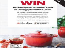 Win A Le Creuset Signature Cast Iron Round Casserole and 1 Year Supply of Bonne Maman Conserve