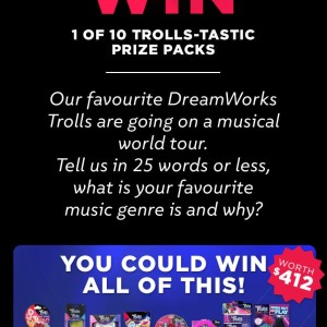 Win 1 of 10 Trolls World Tour Prize Packs