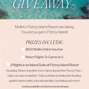 Win a Trip to Fitzroy Island from Mollini Shoes includes Flights and 2 nights Accomodation
