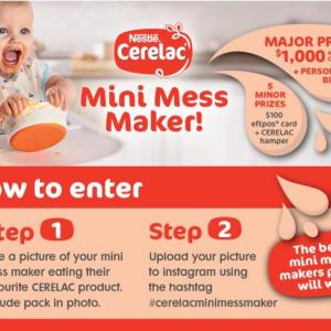 Win a $1,000 Eftpos card or 1 of 5 $100 eftpos cards & Cerelac product hampers