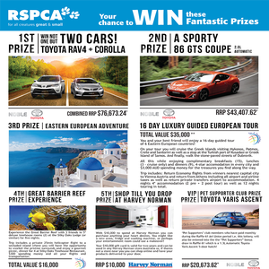 Win fantastic prizes including Toyota cars, European adventure plus more
