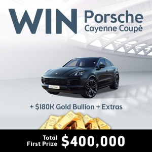 Win Porsche Cayenne coupe + 180k Gold