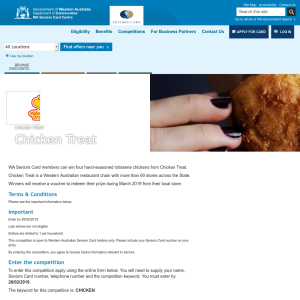 WA Seniors Card members can win four hand-seasoned rotisserie chickens