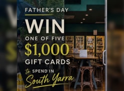 Win 1 of 5 $1,000 Gift Cards to spend in South Yarra - Toorak Road South Yarra