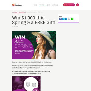 Win $1,000 this Spring & a Free Gift