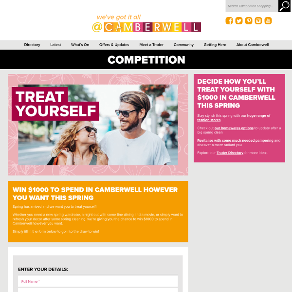 Win $1,000 to Spend in The Camberwell Shopping