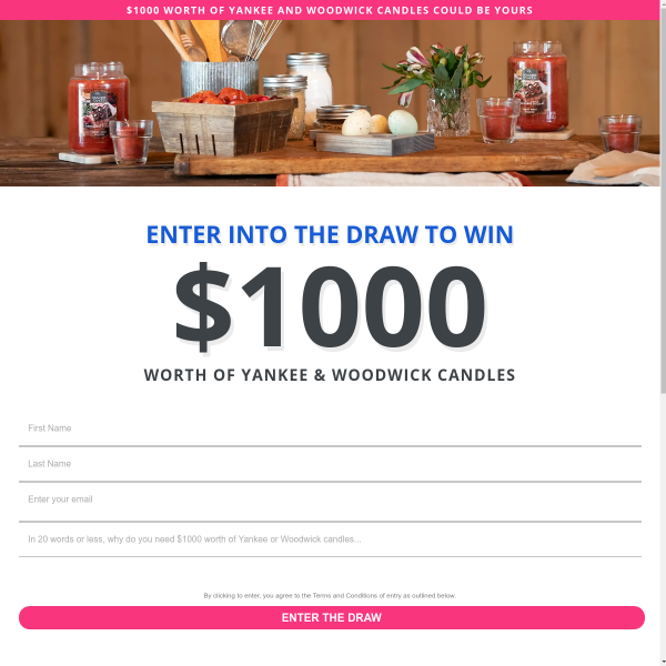 Win $1,000 worth of Candles