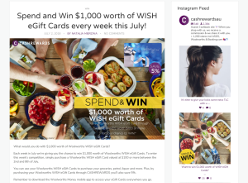 Win $1,000 worth of WISH eGift Cards