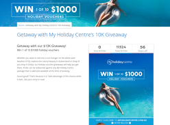 Win 1 of 10 $1,000 My Holiday Centre Vouchers