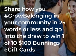 Win 1 of 10 $100 Bunnings Gift Cards