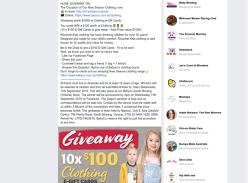 Win 1 of 10 $100 Clothing Vouchers