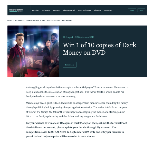 Win 1 of 10 Copies of Dark Money on DVD