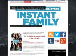 Win 1 of 10 double in-season passes to see Instant Family