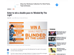 Win 1 of 10 Double Passes to Blinded By The Light Worth $40
