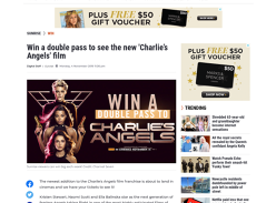 Win 1 of 10 Double Passes to Charlie’s Angels