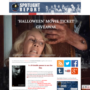 Win 1 of 10 double passes to see 'Halloween'