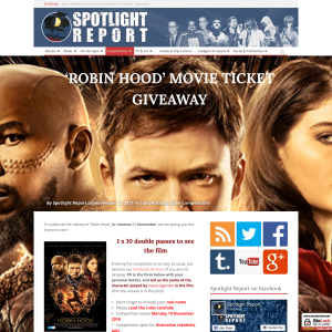 Win 1 of 10 double passes to see Robin Hood