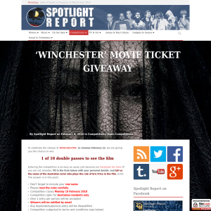 Win 1 of 10 double passes to see Winchester