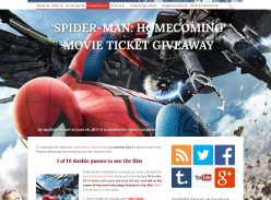 Win 1 of 10 double passes to Spider-Man: Homecoming 