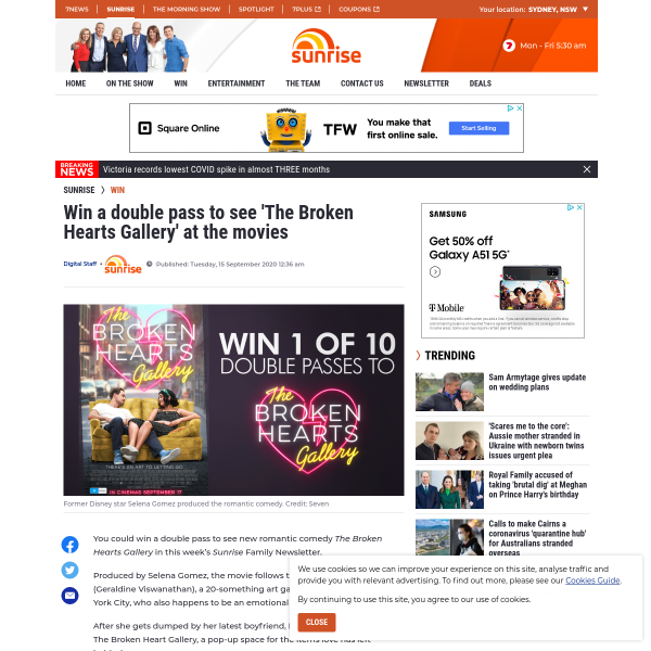 Win 1 of 10 Double Passes to The Broken Hearts Gallery