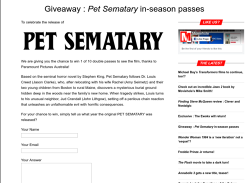 Win 1 of 10 DPs to see Pet Sematary 