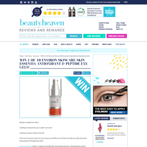 Win 1 of 10 Environ Skincare Skin Essentia Antioxidant & Peptide Eye Gels