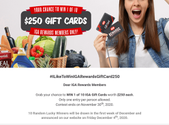Win 1 of 10 Gift Cards