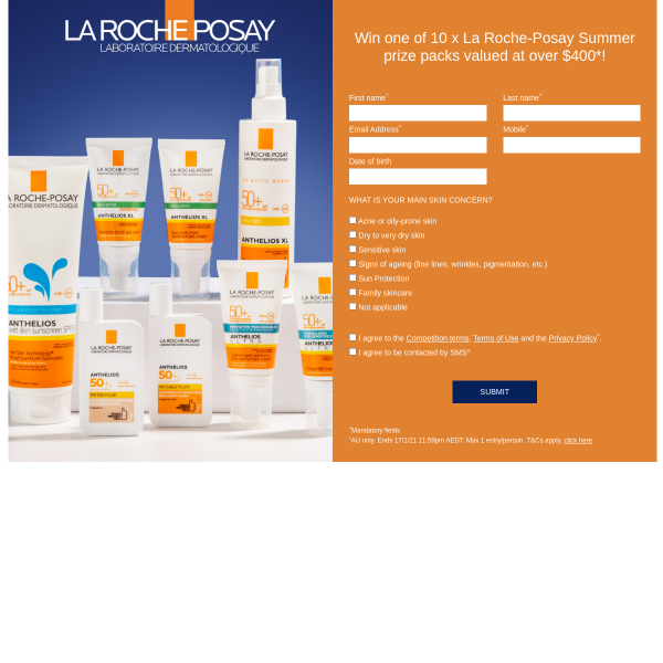 Win 1 of 10 La Roche-Posay Anthelios Summer Prize Packs