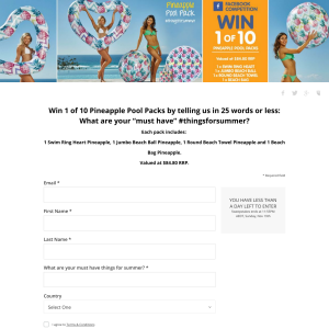 Win 1 of 10 Pineapple Pool Packs