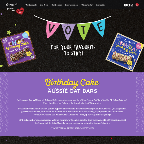 Win 1 of 10 Product Packs or 1 of 5,000 Aussie Oat Bar Prizes