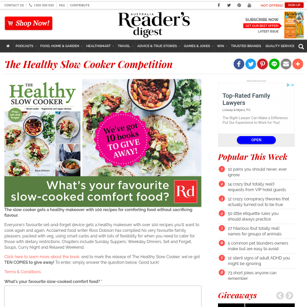 Win 1 of 10 Slow Cooker Cookbooks