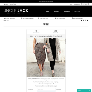 Win 1 of 10 Uncle Jack x Rollie Prize Packs