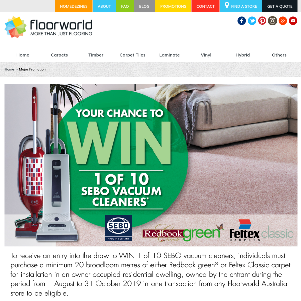 Win 1 of 10 Upright Vacuum Cleaners