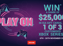 Win 1 of 100 IGA Cards or 1 of 3 Customised Xbox Series X