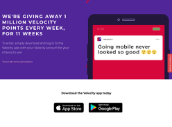 Win 1 of 11 Prizes of 1,000,000 Velocity Points