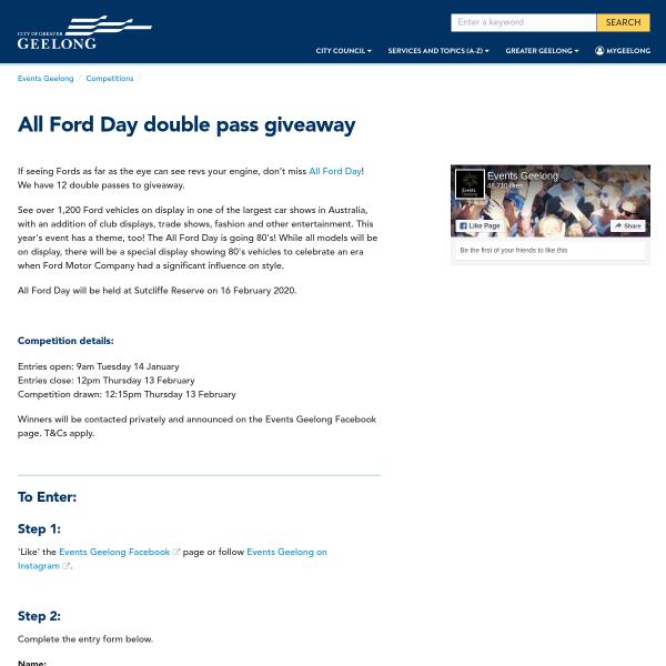 Win 1 of 12 Double Passes to 'All Ford Day'
