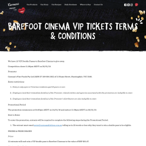 Win 1 of 12 VIP Double Passes to Barefoot Cinemas