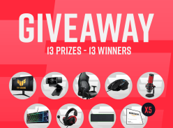 Win 1 of 13 Various Prizes Including Razer Iskur Gaming Chair, Logitech Peripherals, ASUS 4K Monitor and More