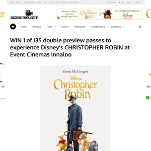 Win 1 of 135 double preview passes to Christopher Robin