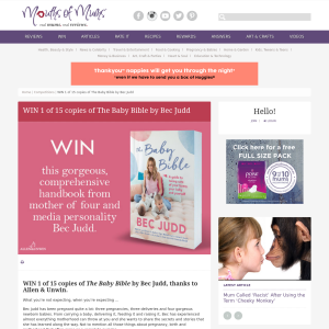 Win 1 of 15 copies of The Baby Bible by Bec Judd