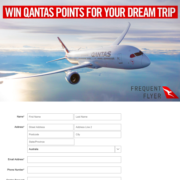 Win 1 of 15 Prizes of Up to 2,000,000 Qantas Frequent Flyer Points Worth Over $60,000