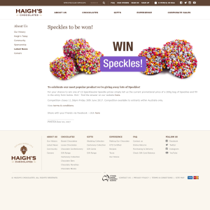 Win 1 of 15 Specktacular Speckle Prizes