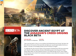Win 1 of 150 double passes to the Assassin's Creed Origins Black Beta in Sydney