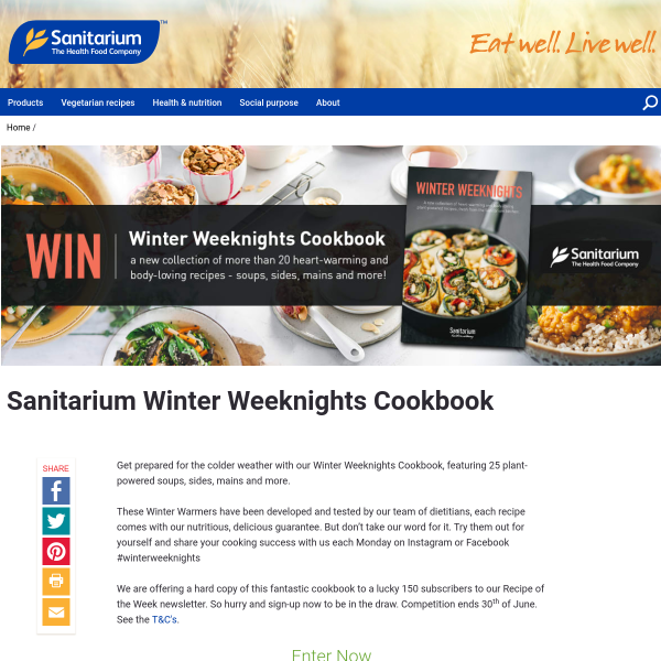 Win 1 of 150 Winter Weeknights Cookbooks Worth $20