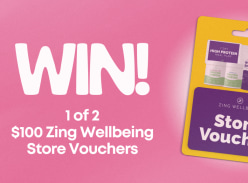 Win 1 of 2 $100 Store Vouchers to spend at Zing Wellbeing