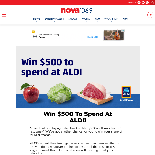 Win 1 of 2 $500 Grocery Vouchers