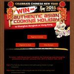 Win 1 of 2 authentic Asian cooking holidays to Shanghai, Bangkok or Hong Kong!