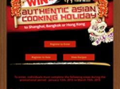 Win 1 of 2 authentic Asian cooking holidays to Shanghai, Bangkok or Hong Kong!