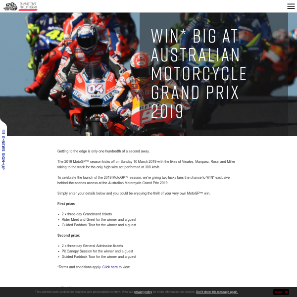 Win 1 of 2 behind-the-scenes access at the Australian MotoGP 2019!