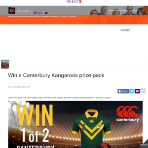 Win 1 of 2 Canterbury Kangaroos Prize Packs